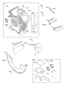Cylinder Group Diagram and Parts List for 540477-0129-B5 400000 - 699999 Briggs and Stratton Engine